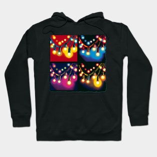 Luminous Lines: Pop Art's Twinkling Tapestry - Christmas Lights Hoodie